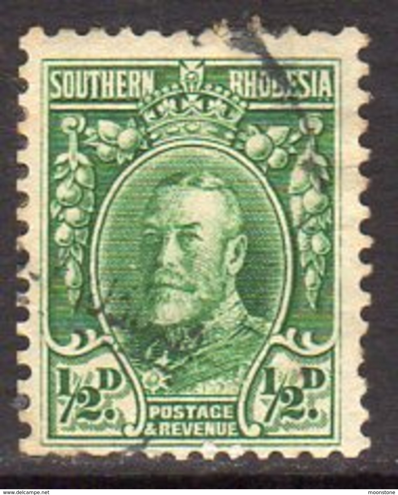 Southern Rhodesia 1931-7 GV 'Head' ½d Green, Perf. 11½, Used (SG 15a) - Southern Rhodesia (...-1964)