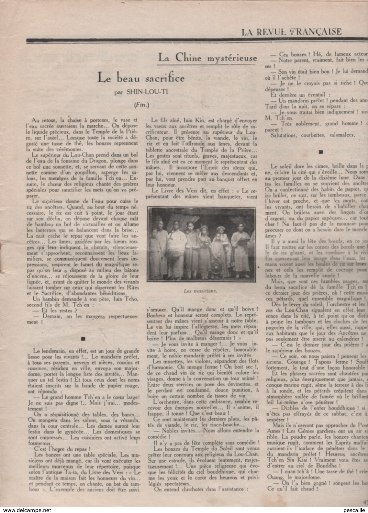 LA REVUE FRANCAISE 24 04 1927 - DANSE MODERNE - LE CIRQUE - FETES FORAINES - CHINE - LAURE & PETRARQUE - MISTINGUETT - Andere & Zonder Classificatie