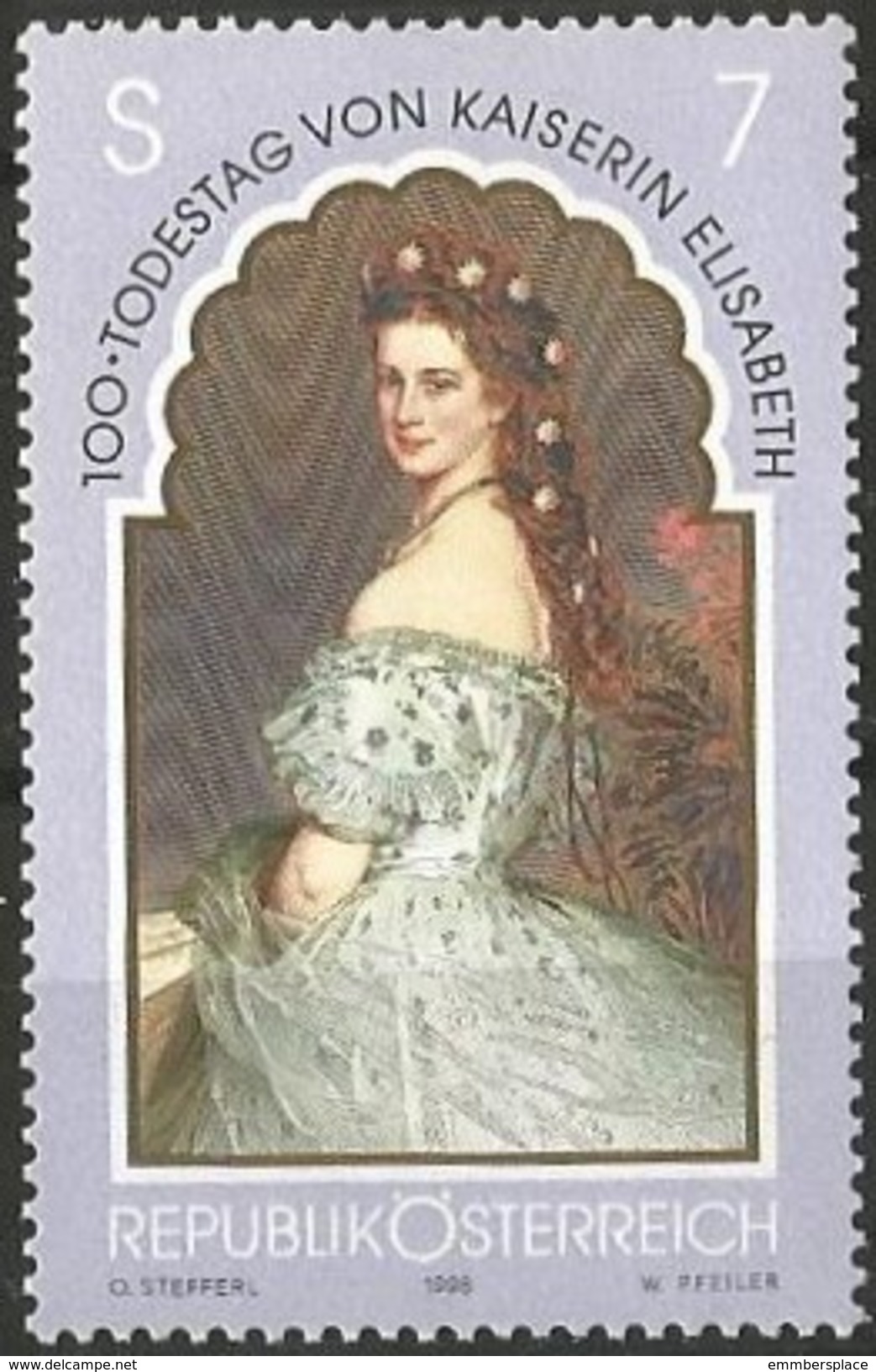 Austria - 1998 Empress Elizabeth 7s MNH **          Sc 1768 - Unused Stamps