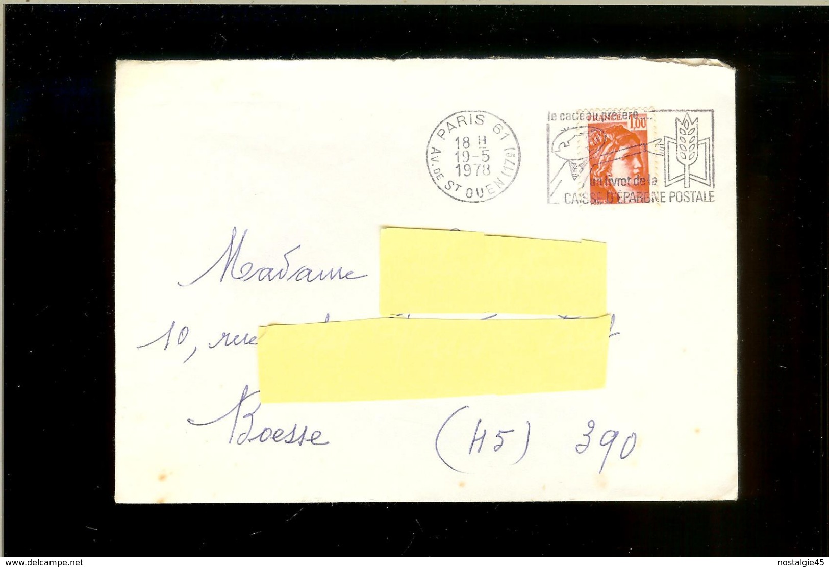 Enveloppe Cachet Clamart  Timbre Sabine De Gandon Y1972  1F - Flamme Le Cadeau Préféré Un Livret D'Epargne Postale 1978 - 1961-....