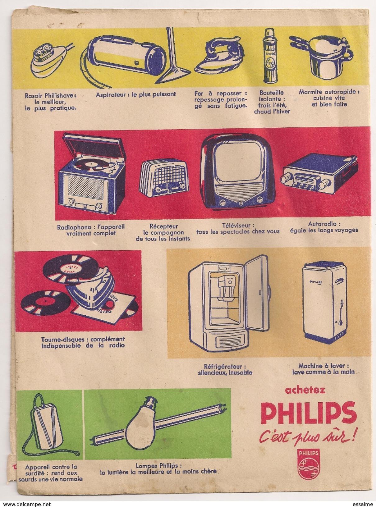 Protège Cahier Radio Disques Phillips. Vers 1950-60 - Copertine Di Libri