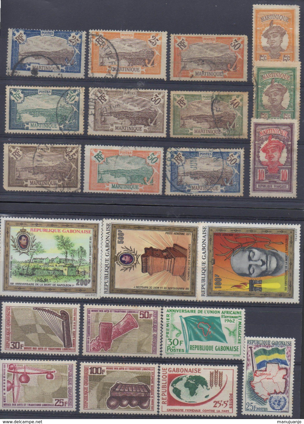 FRANCE Et AFRIQUE ! Timbres Anciens De Martinique Et NEUFS De Gabon Depuis 1930 - Oblitérés