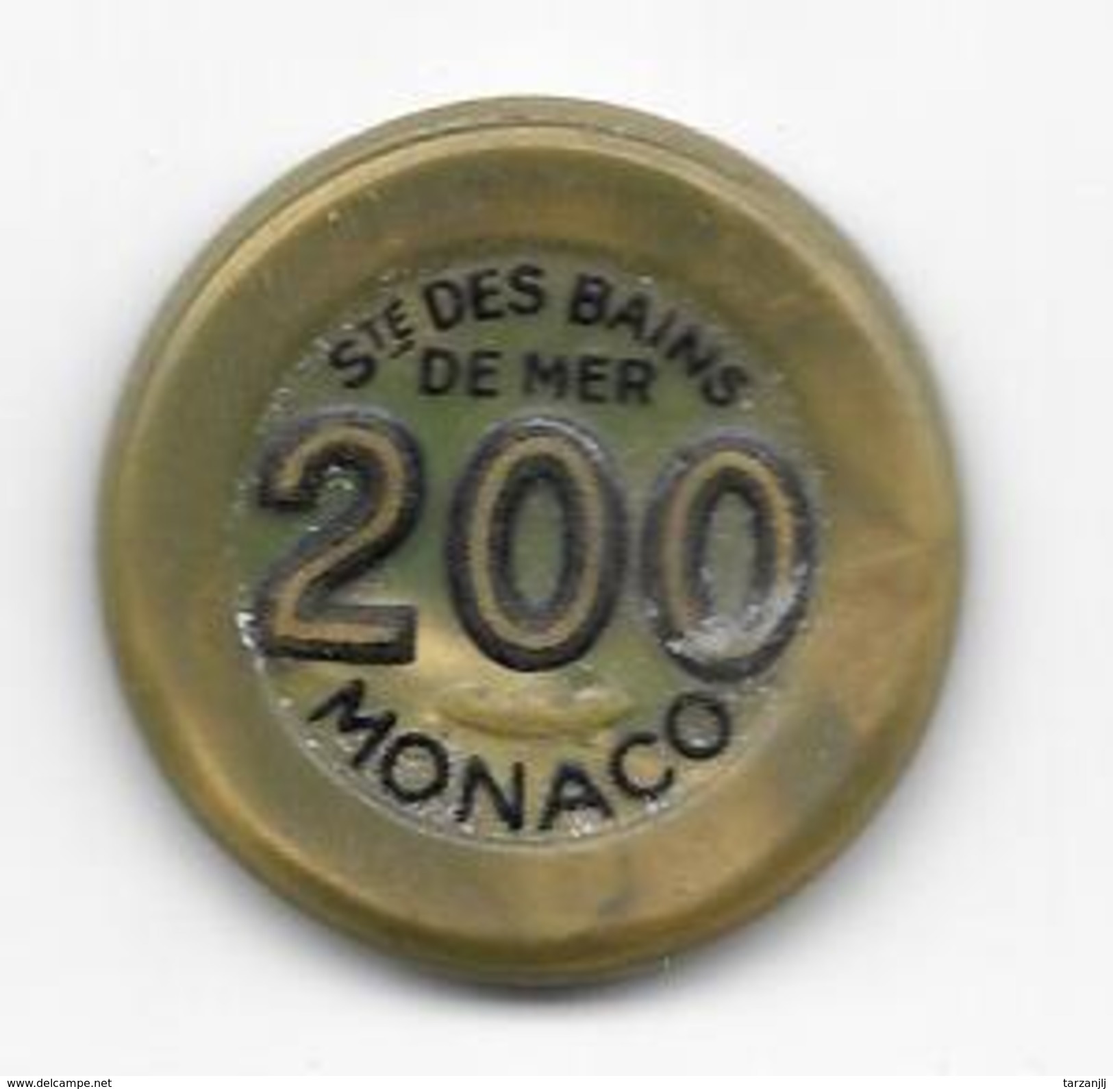 Ancien Jeton De Casino De 200 Francs Société Des Bains De Mer De Monte Carlo - Monaco (ficha) - Casino