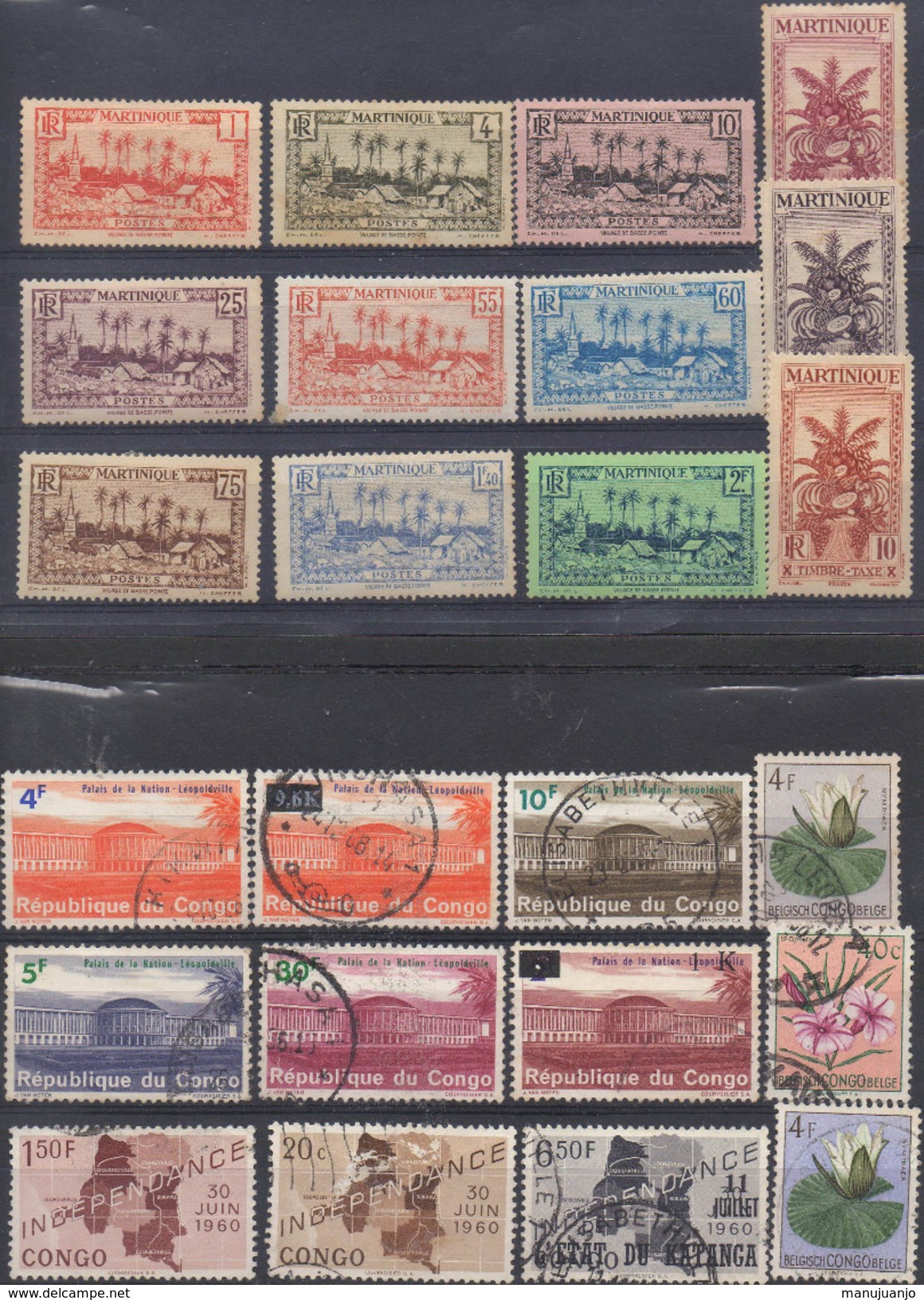 FRANCE Et AFRIQUE ! Timbres Anciens NEUFS De Martinique Et Du Congo Depuis 1930 - Oblitérés