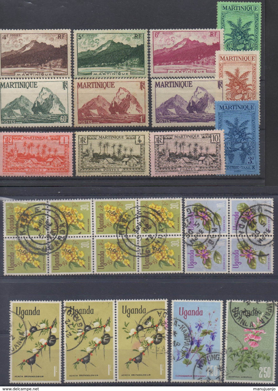 FRANCE Et AFRIQUE ! Timbres Anciens NEUFS De Martinique Et D'Ouganda Depuis 1930 - Gebruikt