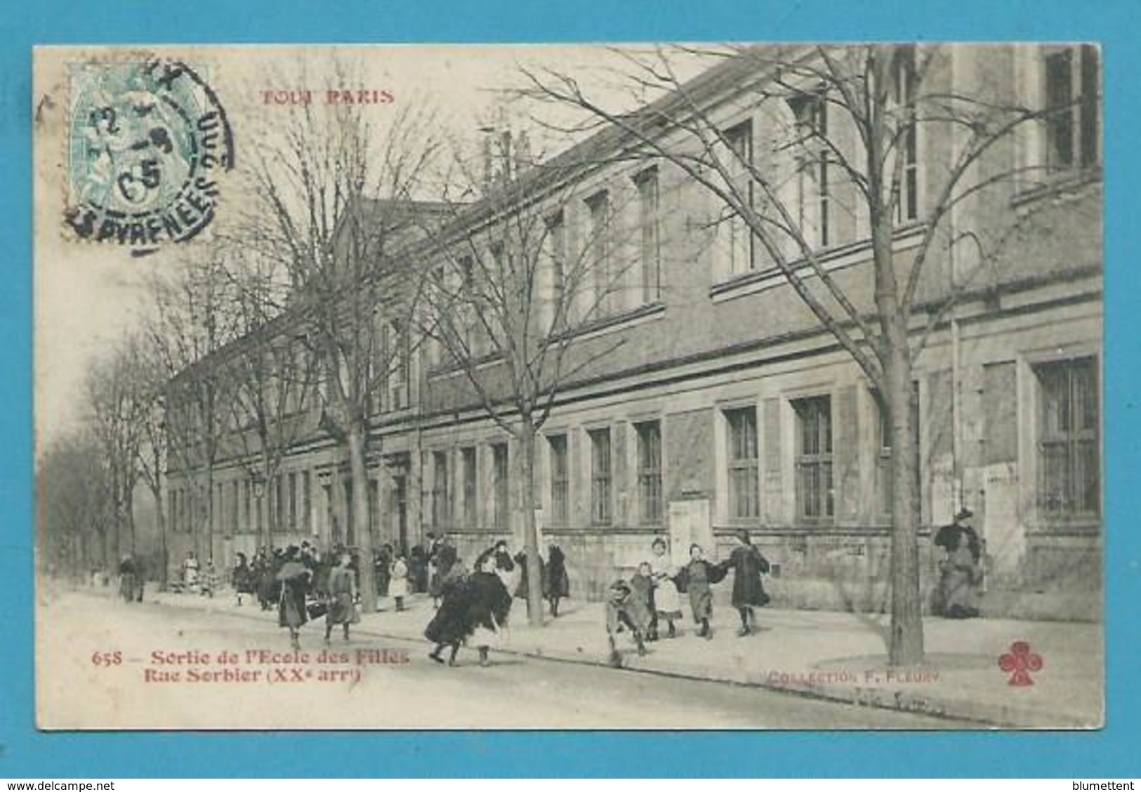 CPA 658 TOUT PARIS - Sortie De L'Ecole Des Filles Rue Sorbier (XXème) - Editeur FLEURY - Paris (20)
