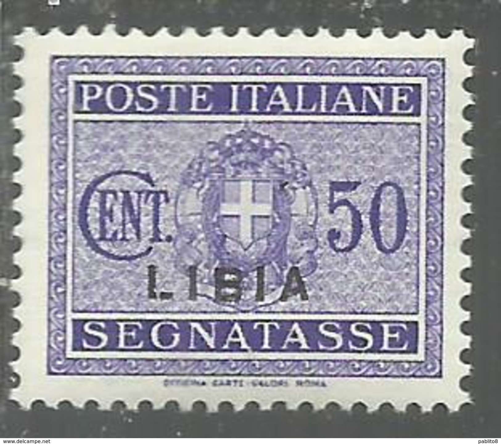 LIBIA 1934 SEGNATASSE TASSE POSTAGE DUE TAXE TAXES CENT. 50 C MNH - Libia