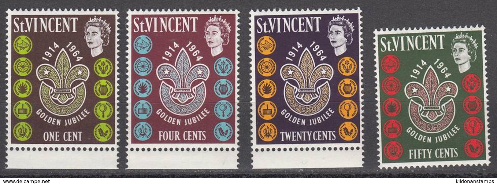 St Vincent 1964-65 Scouts/Gardens, Mint No Hinge, Sc# 216--223 - St.Vincent (...-1979)