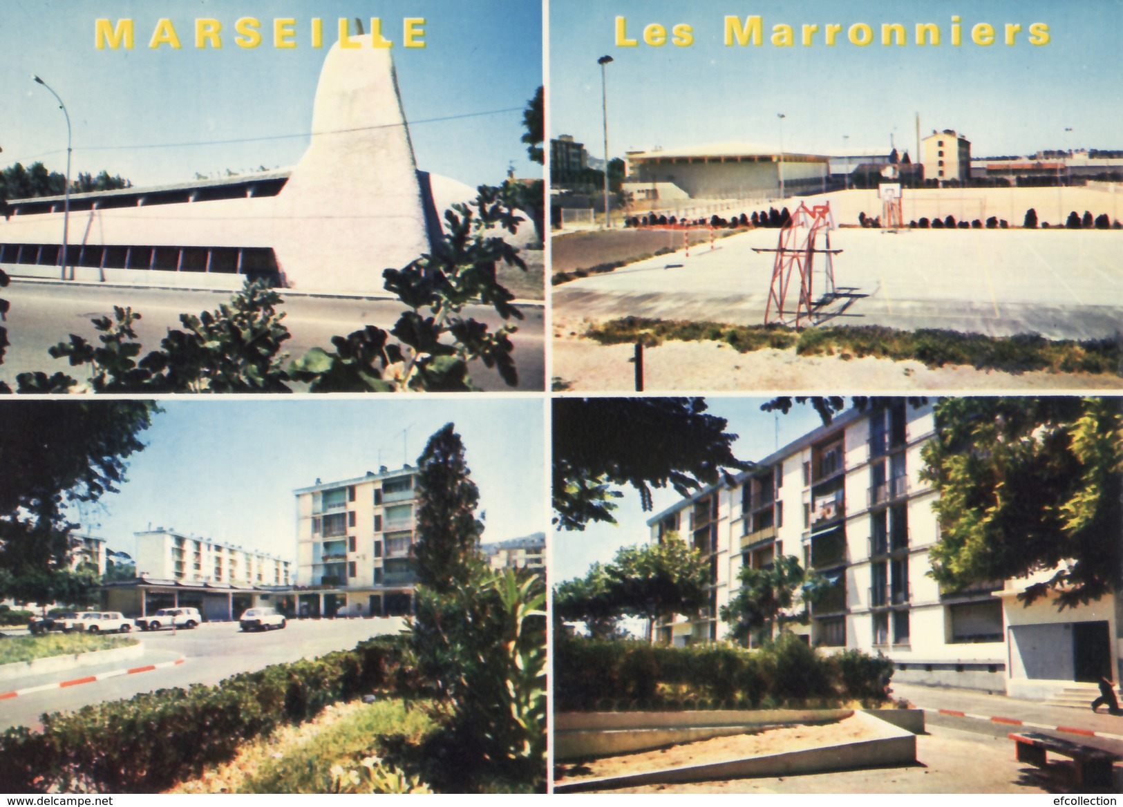 LES MARRONNIERS MARSEILLE 10 EME QUARTIER SAINT TRONC ENSEMBLE D´IMMEUBLE STADE MULTIVUE AUTO EDITEUR LA CIGOGNE - Timone, Baille, Pont De Vivaux