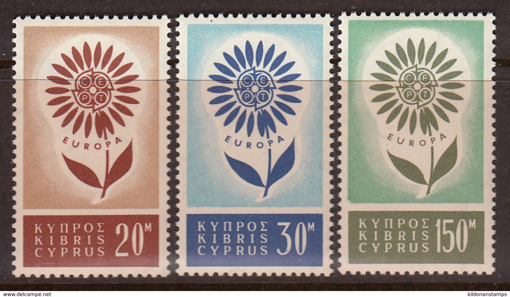 Cyprus 1964 Mint No Hinge, Sc# 244-246, SG 249-251, Yt 232-234, Mi 240-242 - Unused Stamps