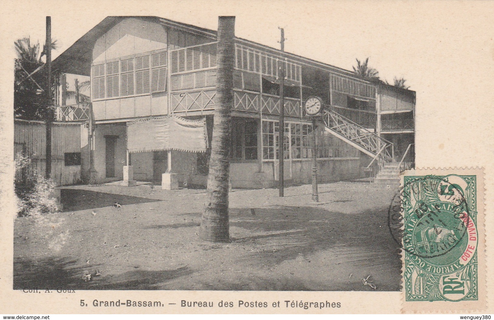 GRAND-BASSAM    Bureau Des Postes Et Télégraphes   PAS COURANT  1907 - Côte-d'Ivoire