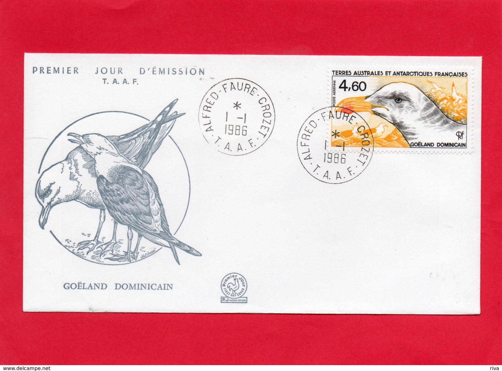 Pli En 1° Jour Du 1/1/1986 ( Goêland Dominicain ) - FDC