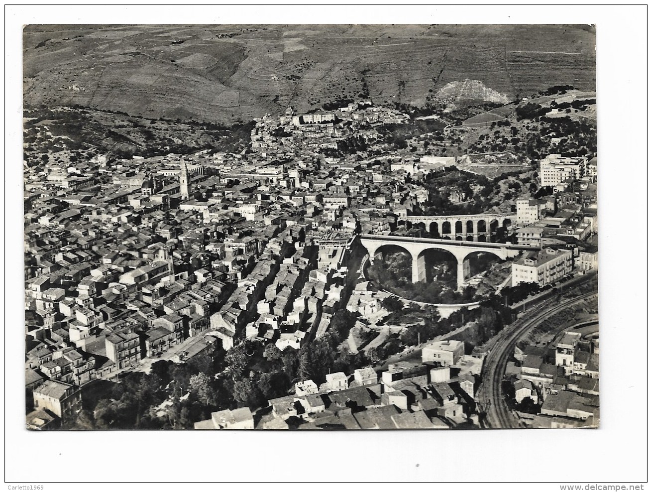 RAGUSA DALL'AEREO PANORAMA E I DUE PONTI    VIAGGIATA FP - Ragusa