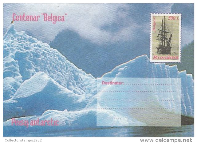 58234- BELGICA ANTARCTIC EXPEDITION, SHIP, COVER STATIONERY, 1997, ROMANIA - Antarctische Expedities
