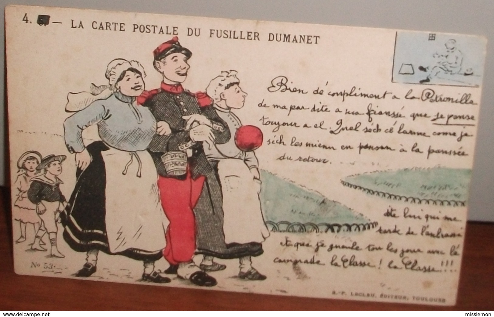 LA CARTE POSTALE DU FUSILLER DUMANET-ALLIES SATIRE CARICATURE ILLUSTRATEUR JAN METTEIX EDITEUR LACLAU TOULOUSE - Humoristiques