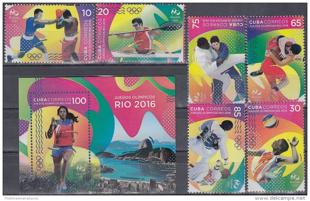 2016.92 CUBA 2016 MNH + HF. JUEGOS OLIMPICOS RIO DE JANEIRO. BOXEO VOLEIBOL. OLYMPIC GAMES BOXING VOLLEYBALL JUDO BRASIL - Ongebruikt