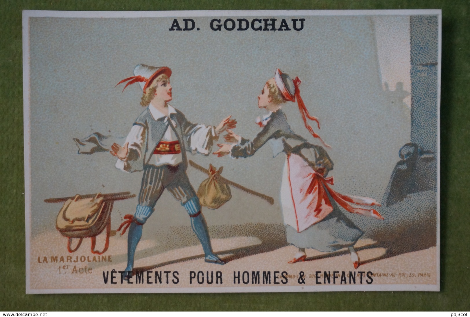 Maison Ad. GODCHAU - Lot de 6 belles chromos - Série La Marjolaine - imp. Eug. Hamelin vers 1880