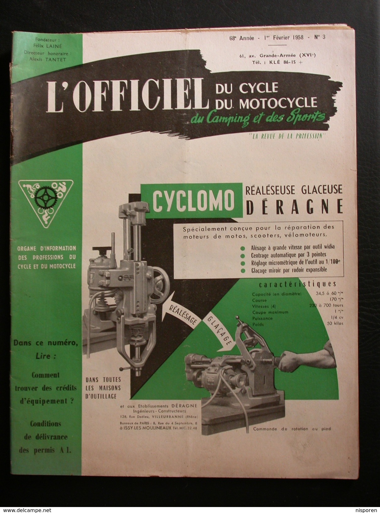 L'officiel Du Cycle Du Motocycle 1er Février 1958 N°3 - Auto/Motor