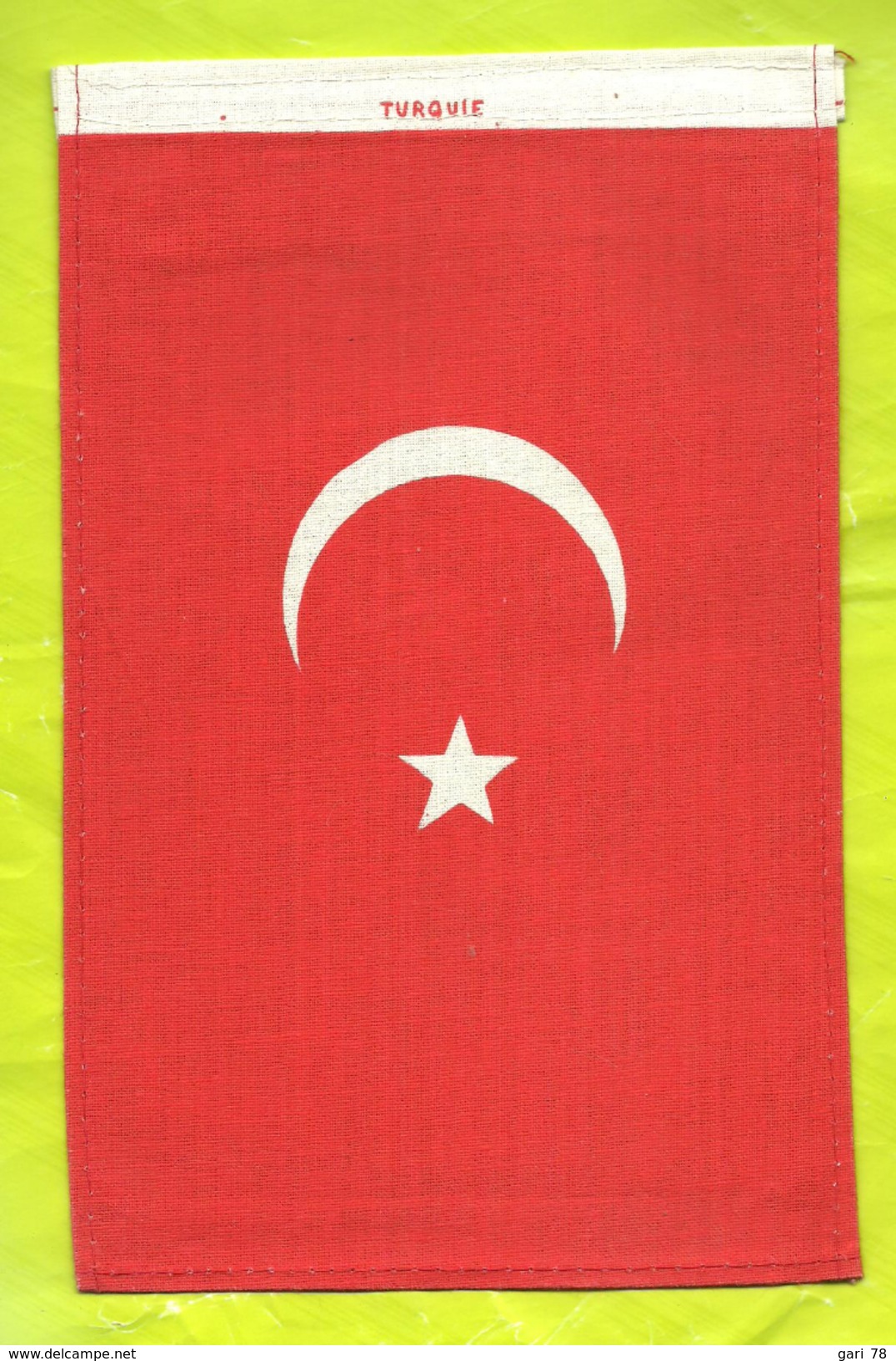 Mini Drapeau De TURQUIE En Toile 14 Cm X 21 Cm - Autres & Non Classés