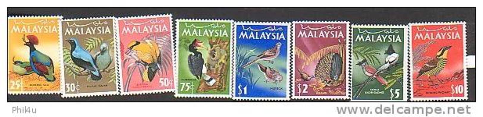 1965 Malaysia Birds Mint Stamps Set  8v. SG 20-27 Very Good Cat. £65 Popular Set - Malesia (1964-...)