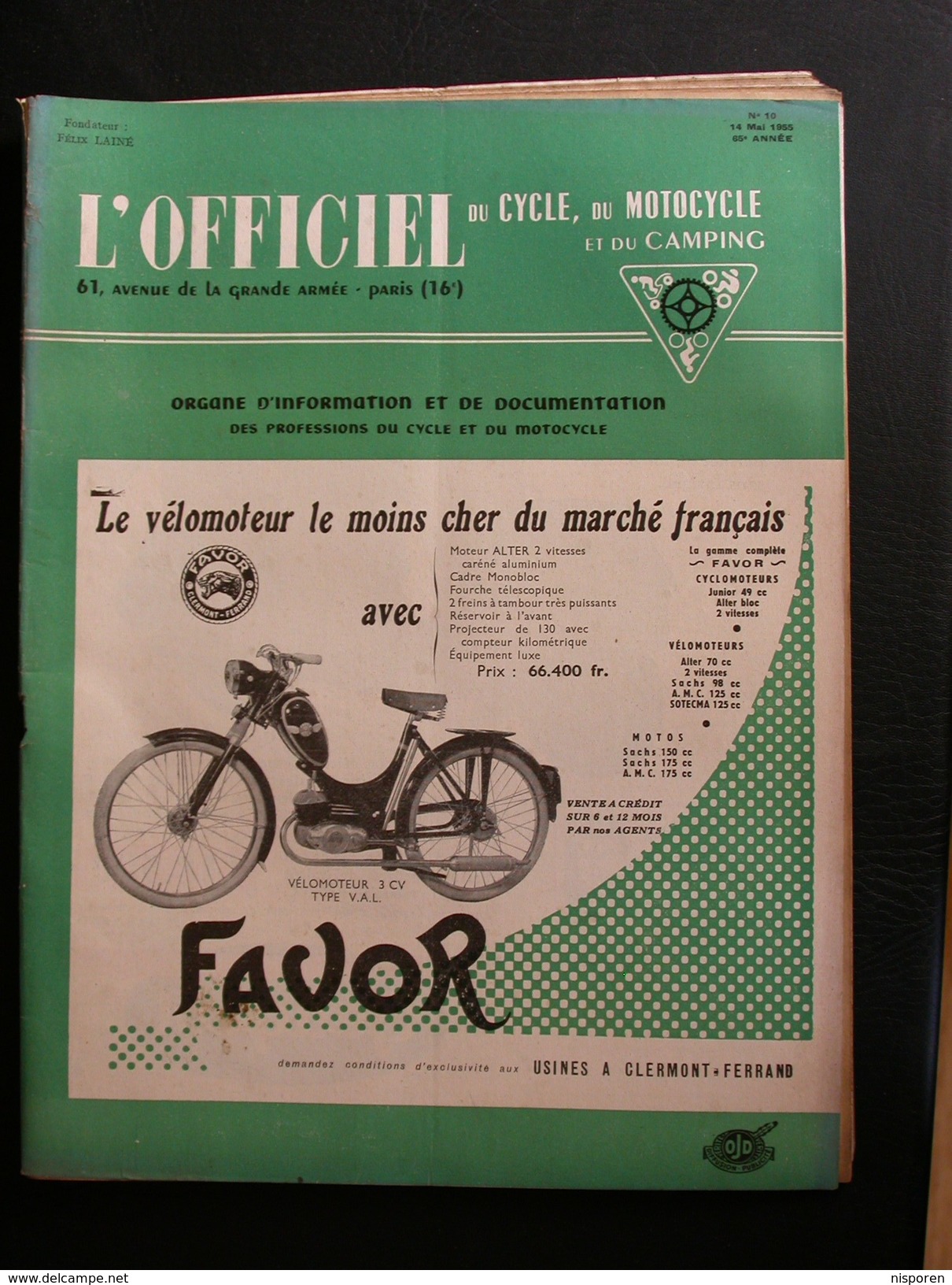 L'officiel Du Cycle Du Motocycle - 15 Mai 1955 N0 10 - Auto/Moto