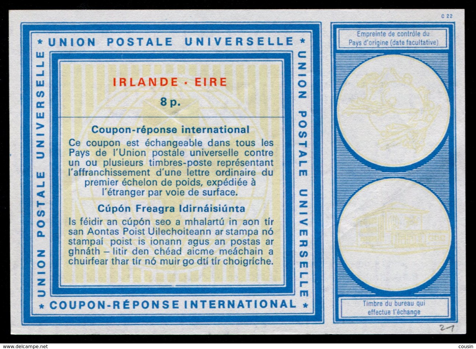 IRLANDE  International Reply Coupon / Coupon Réponse International - Postal Stationery