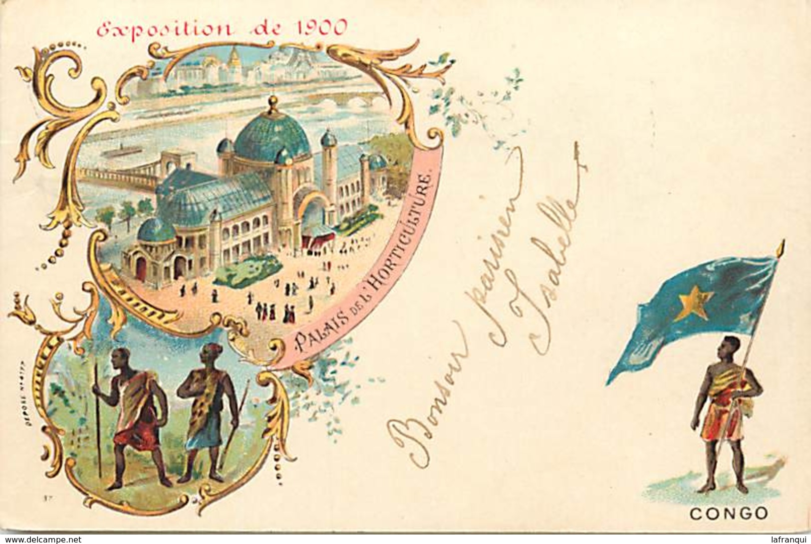 Ref R789- Exposition Universelle De Paris  De 1900- Dessin Illustrateur - Congo   -carte Bon Etat - - Autres & Non Classés