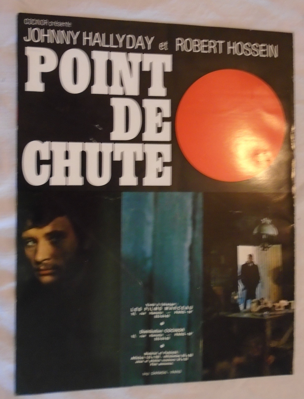 Programme Cinéma - Point De Chute - Johnny Hallyday, Robert Hossein - 24 X 31 Cm - - Autres Formats