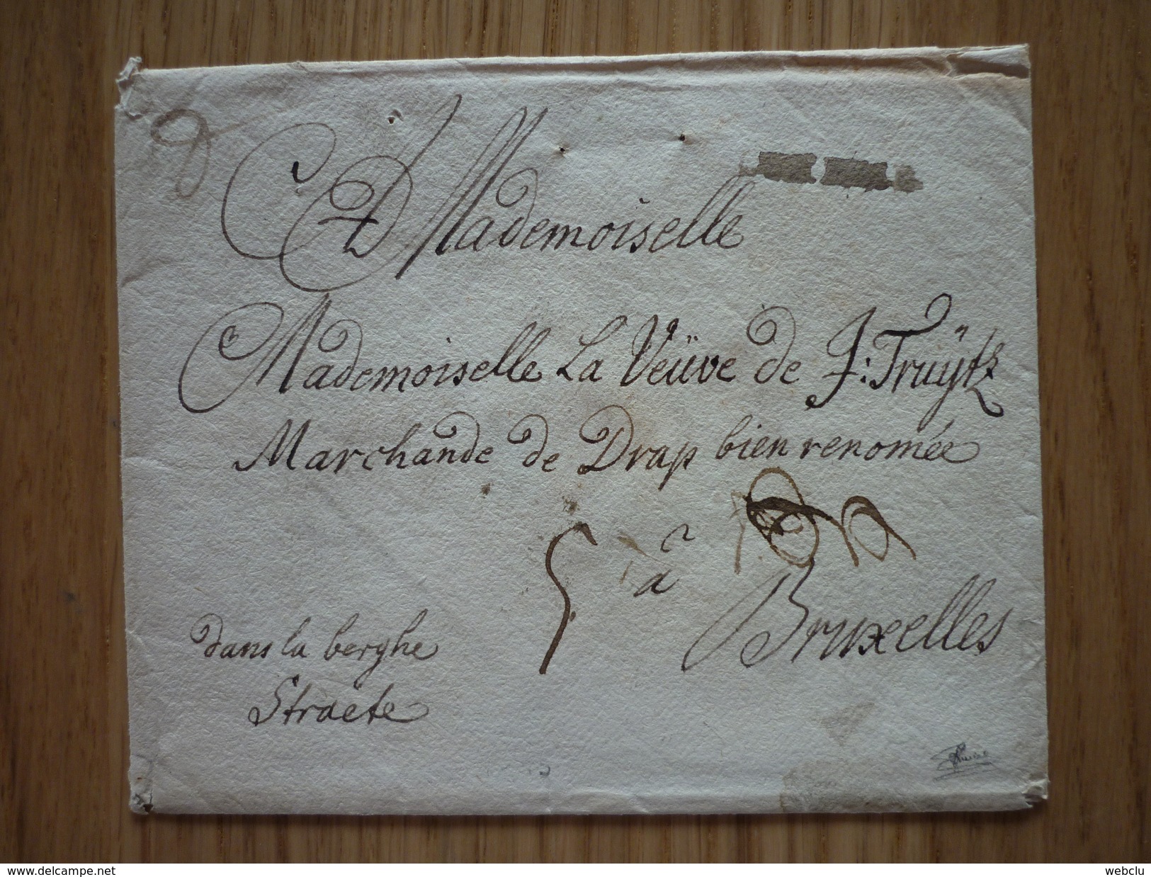 Luxemburg/Luxembourg - Enveloppe Sans Contenu Datée 1748 De Luxembourg-Ville à Bruxelles (Goebel AL 13), Signé R. Goebel - ...-1852 Préphilatélie