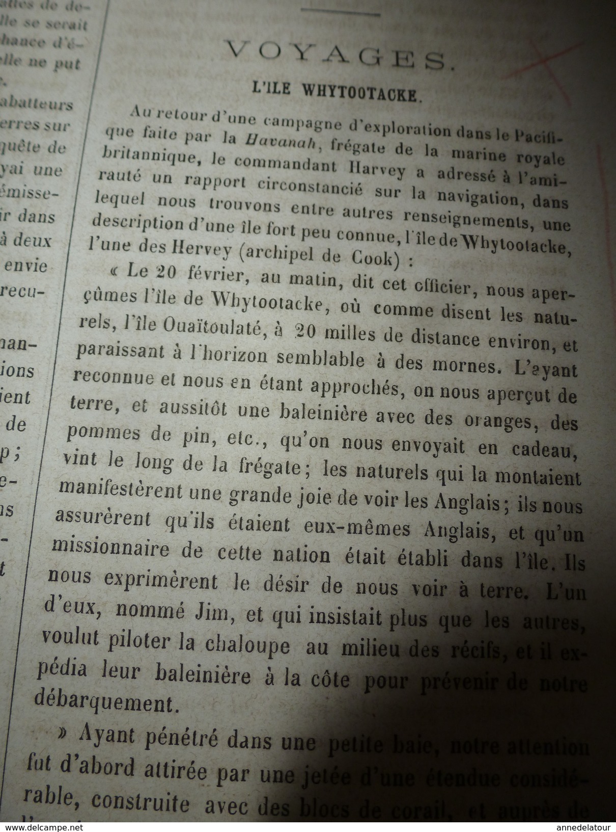 1864 Chasse au tigre raconté par un british soldier;Château d'Heidelberg ;Etrange île de Whytootacke (archipel de Cook)