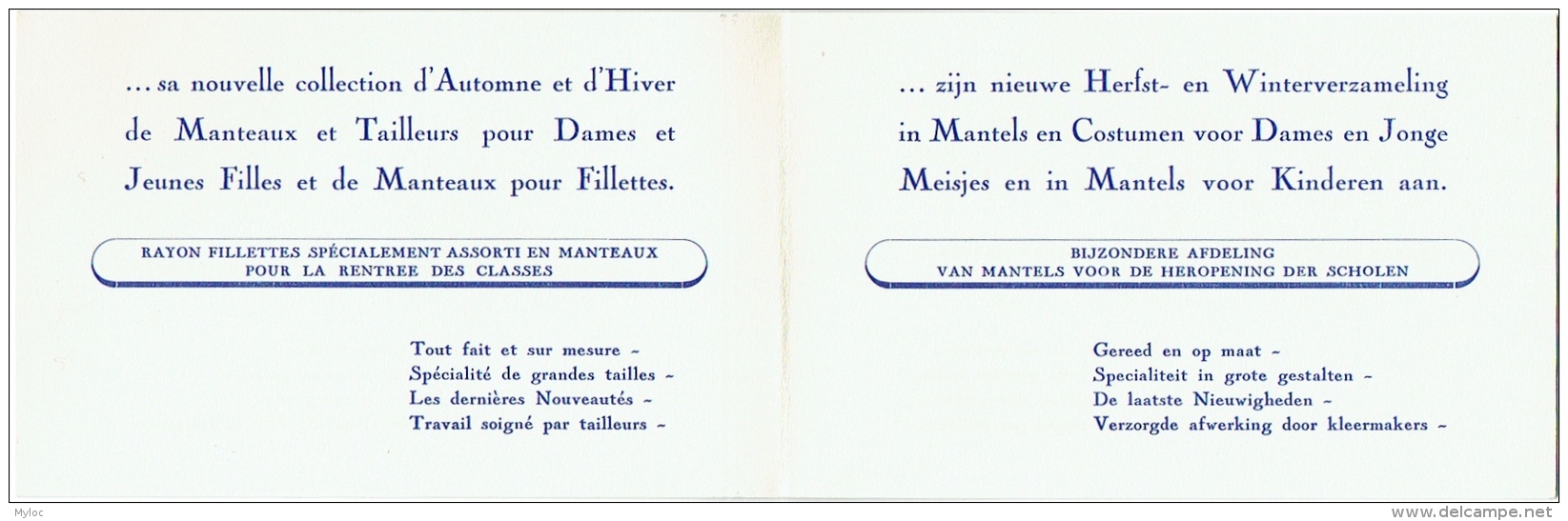 Publicité. Carte Visite. Mode. Bruxelles. Tailleur Deraedt. Rue Haute. - Cartes De Visite