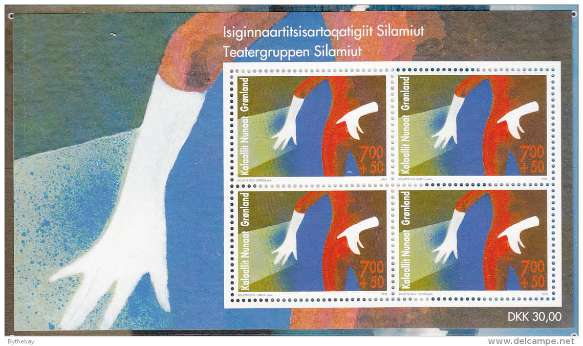 Greenland MNH 2010 Scott #B35a Minisheet Of 4 7k + 50o Silamiut Theatre Group - Nuevos