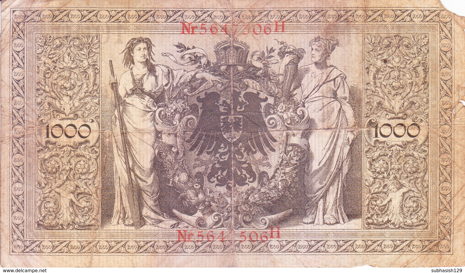 REICH GERMANY / NAZI GERMANY - BANK NOTE - 1910 - 1000 MARK - 1000 Mark