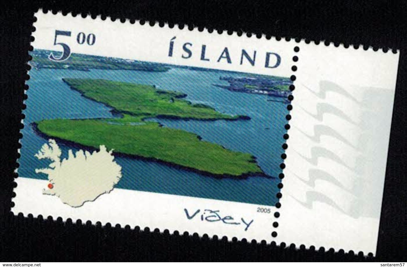 Islande 2005 Avec Gomme Viðey Île Côtière De Videy Bord De Feuille - Ungebraucht