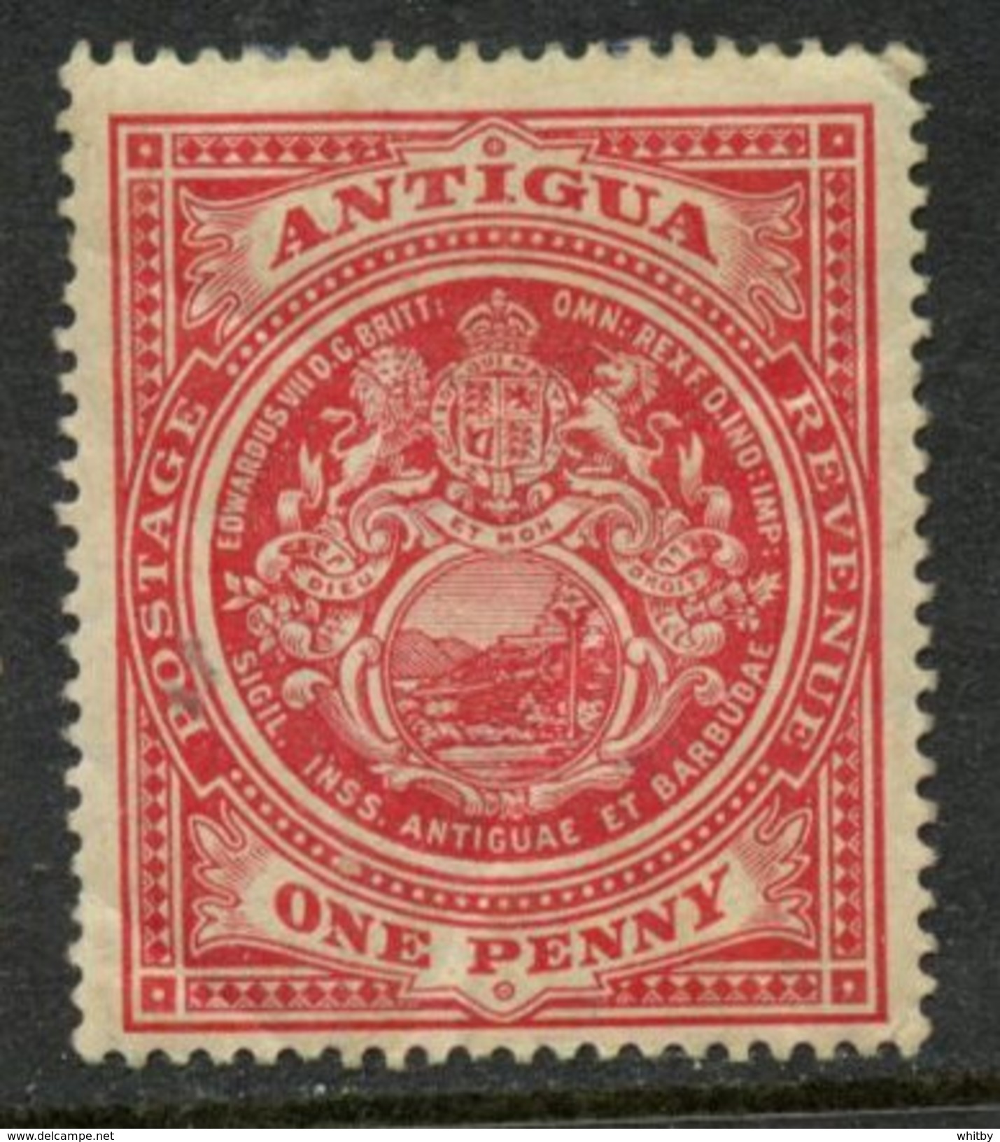 Antigua  1908 1p Seal Issue #32  MH - 1858-1960 Colonie Britannique