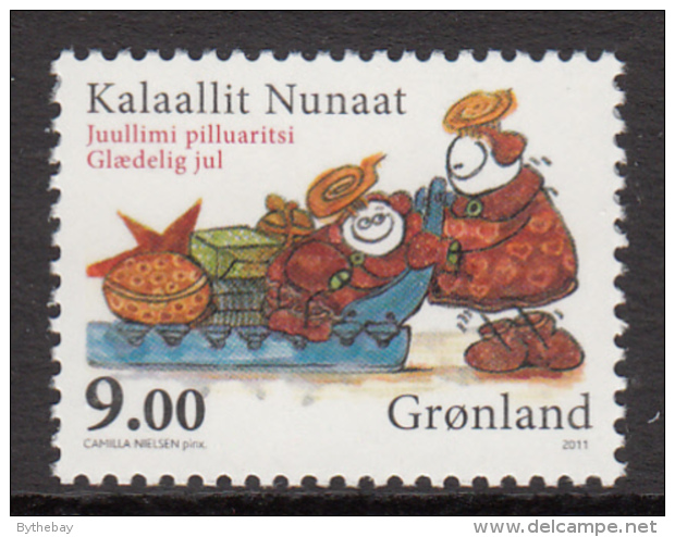 Greenland MNH 2011 Scott #604 9k Parent, Child With Sled Of Presents - Christmas - Nuevos
