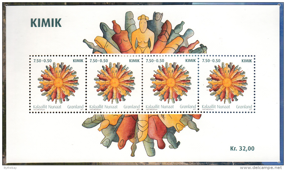 Greenland MNH 2011 Scott #B36a Minisheet Of 4 7.50k + 50o KIMIK Artists' Association - Neufs