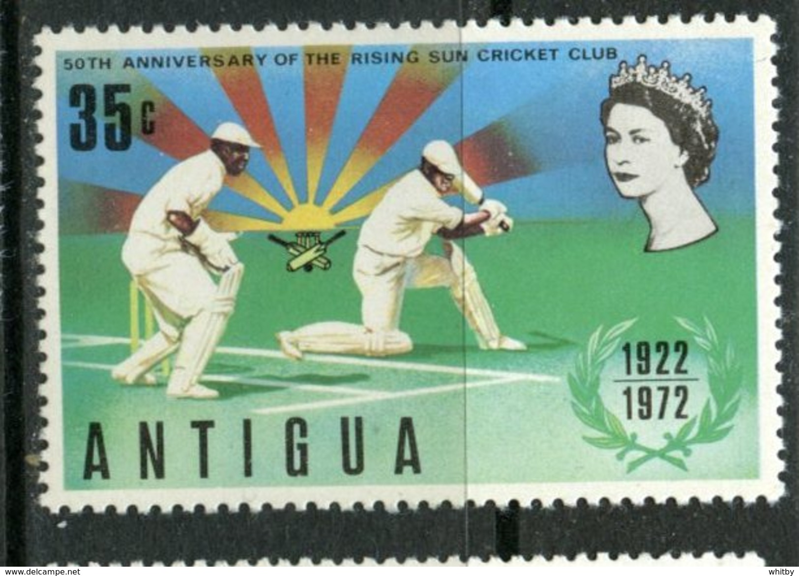 Antigua  1972 35c Cricket Issue #298  MH - 1858-1960 Kronenkolonie