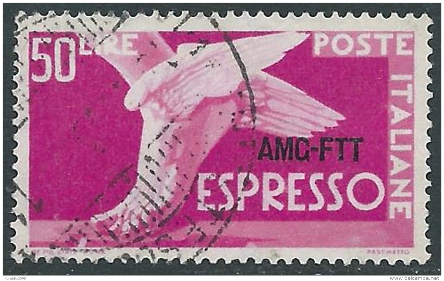 1952 TRIESTE A ESPRESSO USATO DEMOCRATICA 50 LIRE - L20 - Posta Espresso