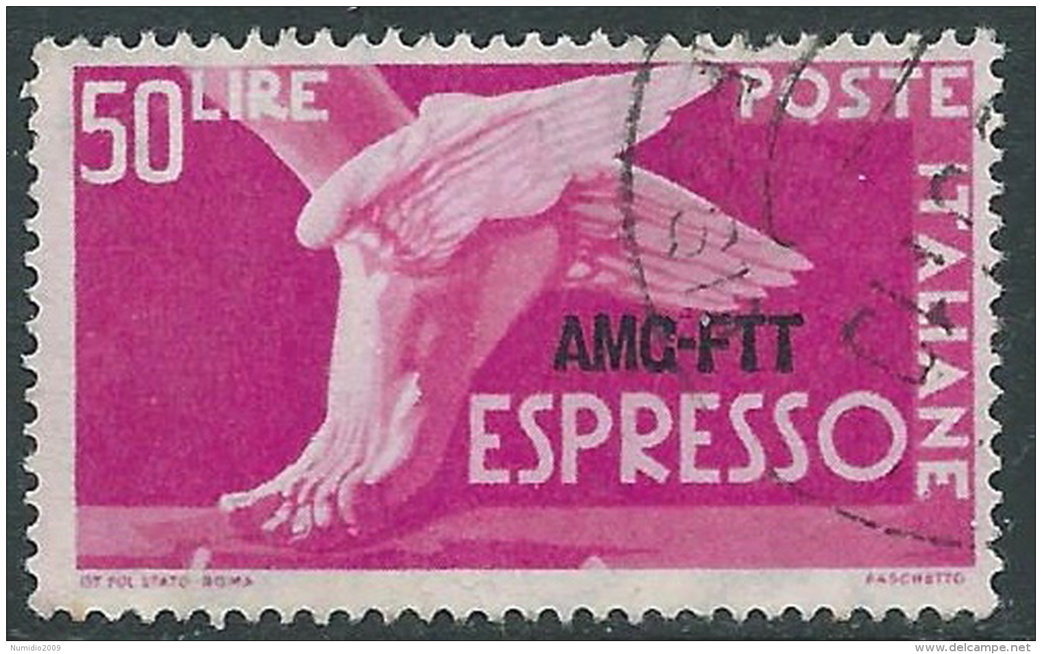 1952 TRIESTE A ESPRESSO USATO DEMOCRATICA 50 LIRE - L27 - Posta Espresso