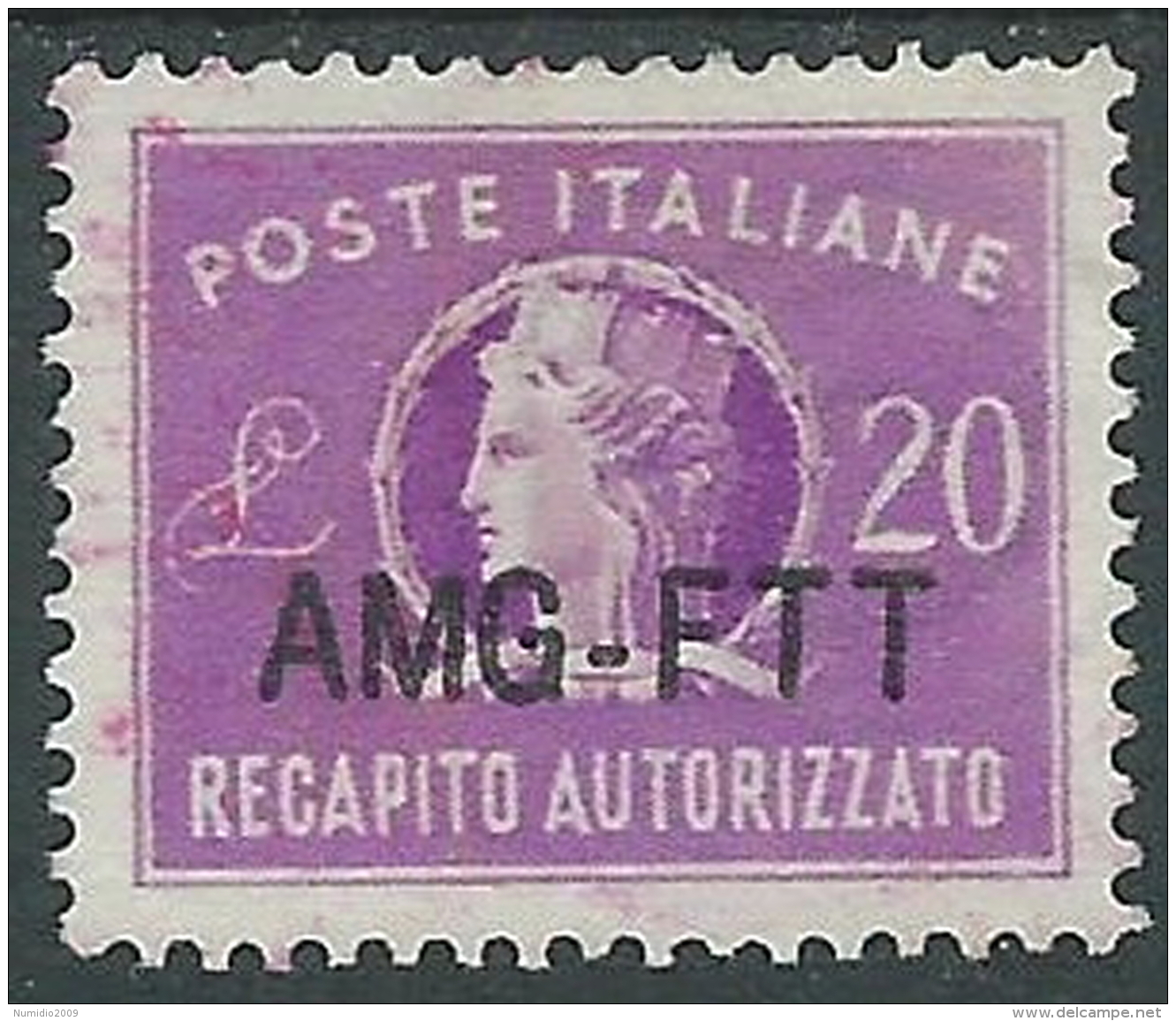 1954 TRIESTE A RECAPITO AUTORIZZATO USATO 20 LIRE - LL2 - Express Mail