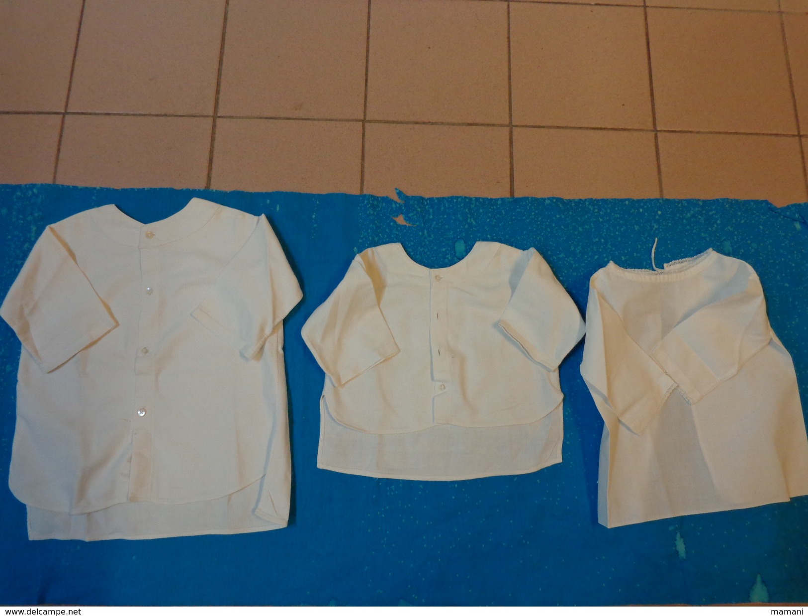 Lot 3 Chemises Vintage De Bebe Pour Poupee -poupon-972 - Autres & Non Classés