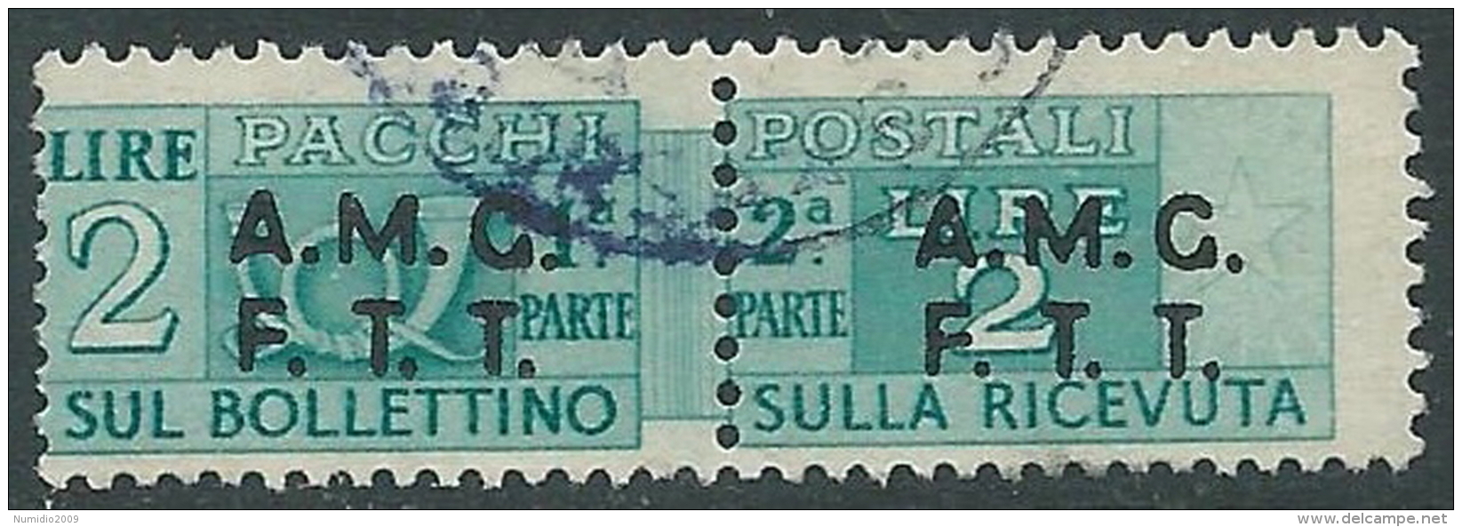 1947-48 TRIESTE A PACCHI POSTALI USATO 2 LIRE - LL6 - Colis Postaux/concession