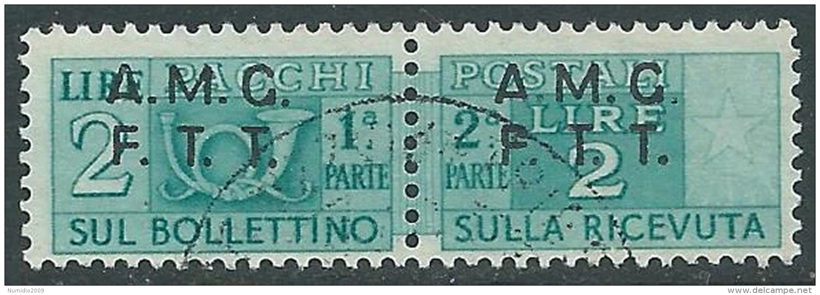 1947-48 TRIESTE A PACCHI POSTALI USATO 2 LIRE - LL8 - Colis Postaux/concession