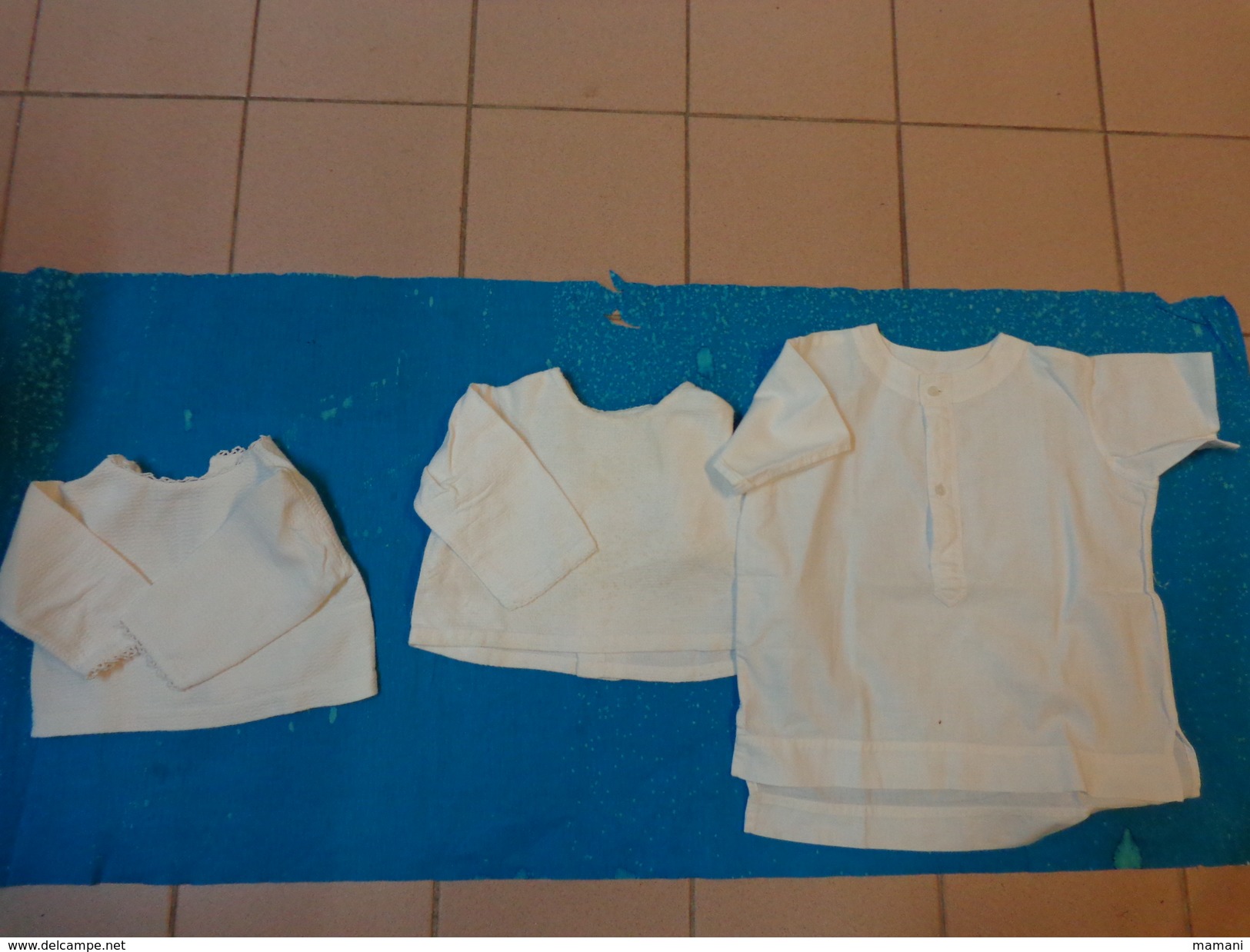 Lot 3 Chemises Vintage De Bebe Pour Poupee -poupon-975 - Sonstige & Ohne Zuordnung