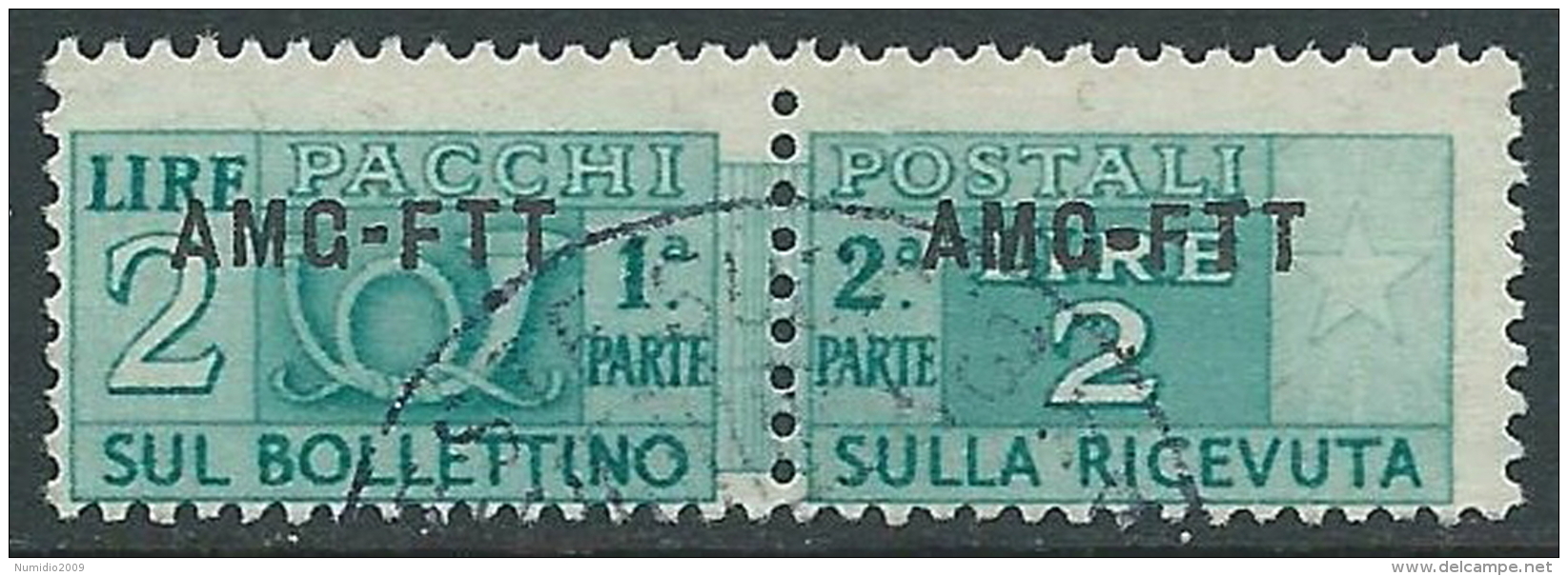 1949-53 TRIESTE A PACCHI POSTALI USATO 2 LIRE - LL6 - Paketmarken/Konzessionen