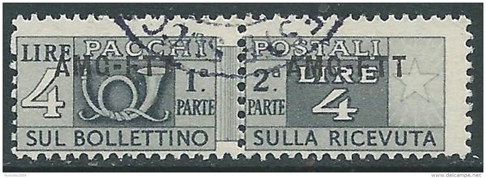 1949-53 TRIESTE A PACCHI POSTALI USATO 4 LIRE - LL2 - Colis Postaux/concession