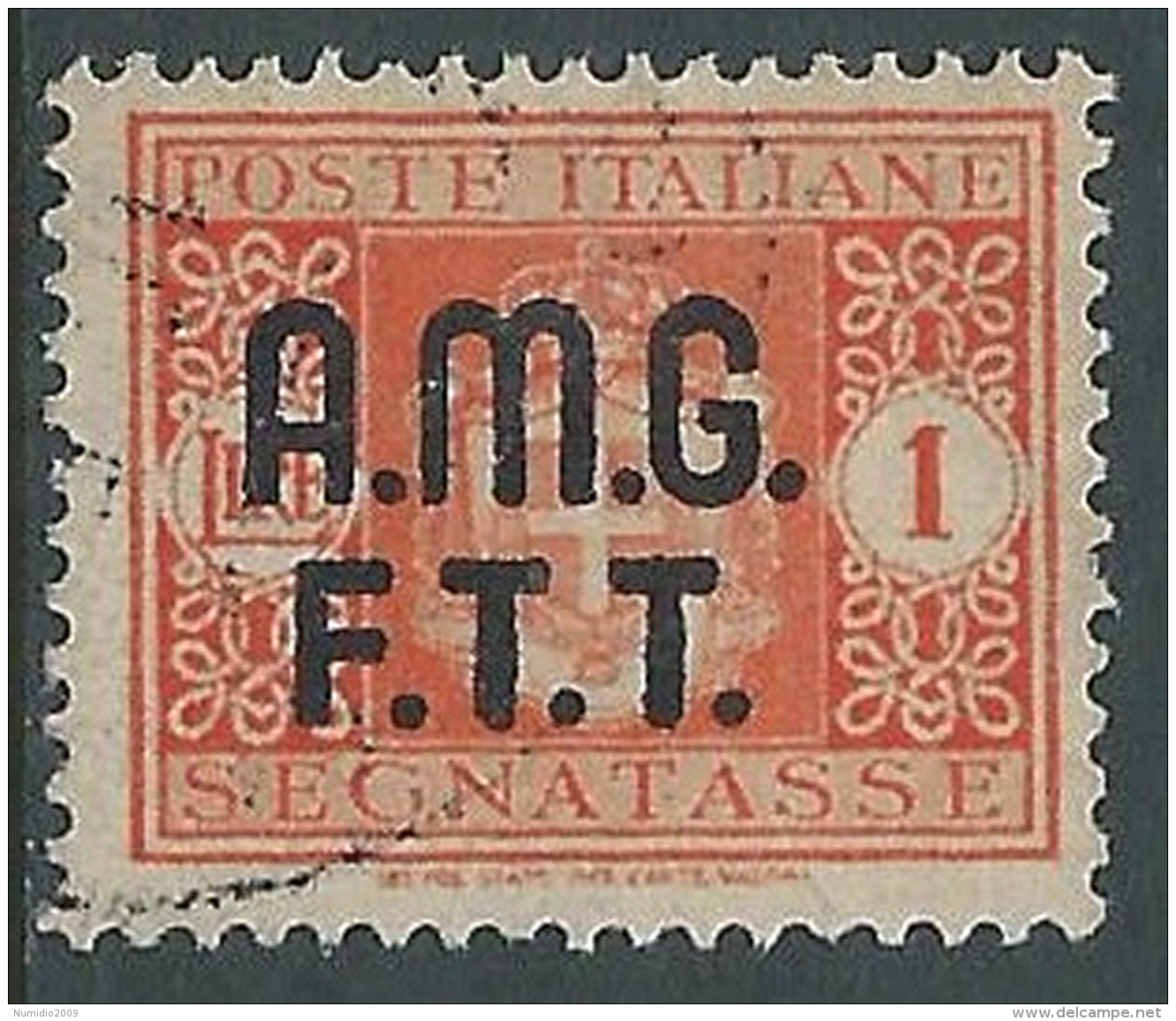 1947 TRIESTE A SEGNATASSE USATO 1 LIRA - LL5 - Postage Due