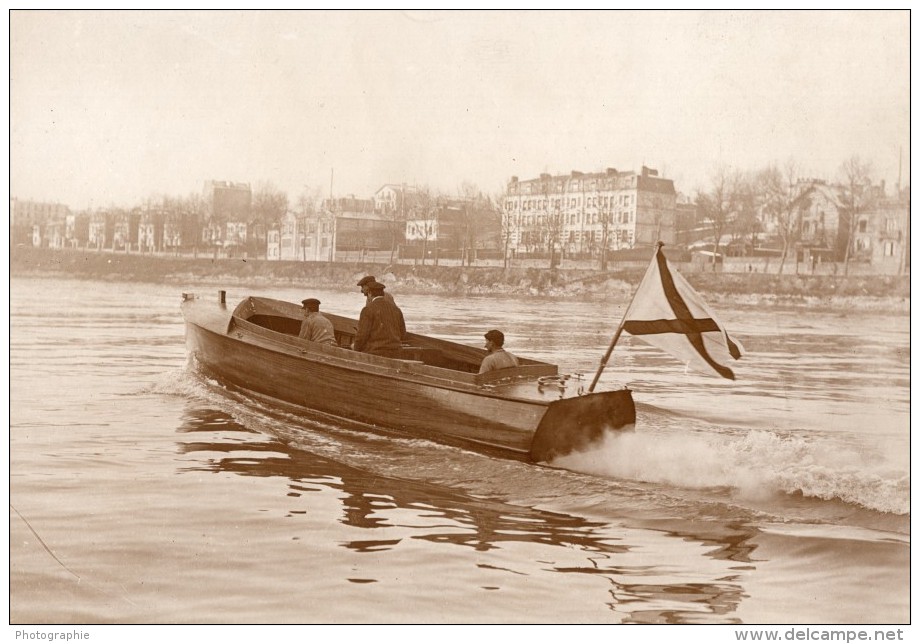 France Vedette Automobile Despujols Pour Le Gouvernement Russe Ancienne Photo Rapid 1910 - Boats