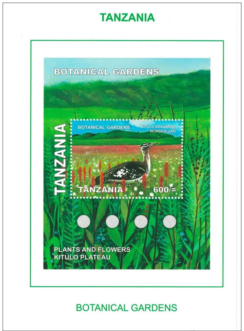 Tanzania - Botanical Gardens, Bird, Flowers - S/S MNH - Other & Unclassified